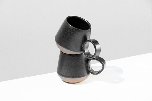 Set of 2 Matte Black Mugs #01