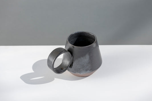 Matte Black Conical Stoneware Mug