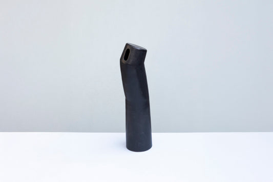 Matte Black Angled Vase #01