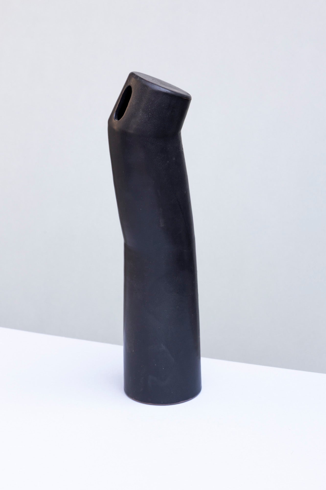 Matte Black Angled Vase #01