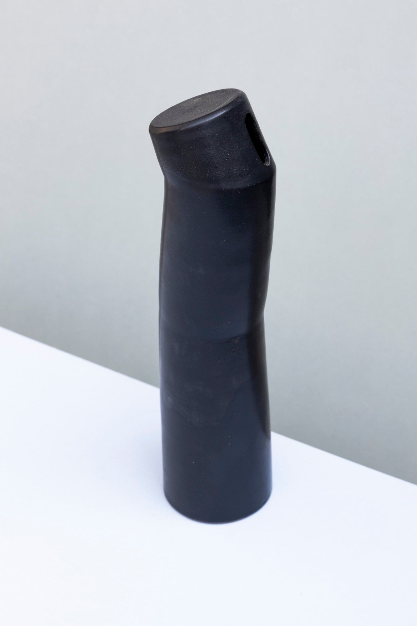 Matte Black Angled Vase #01