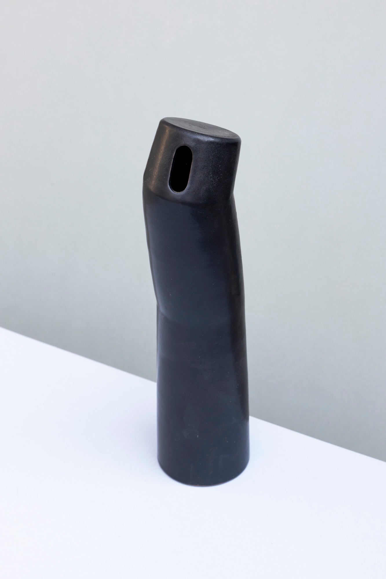 Matte Black Angled Vase #01