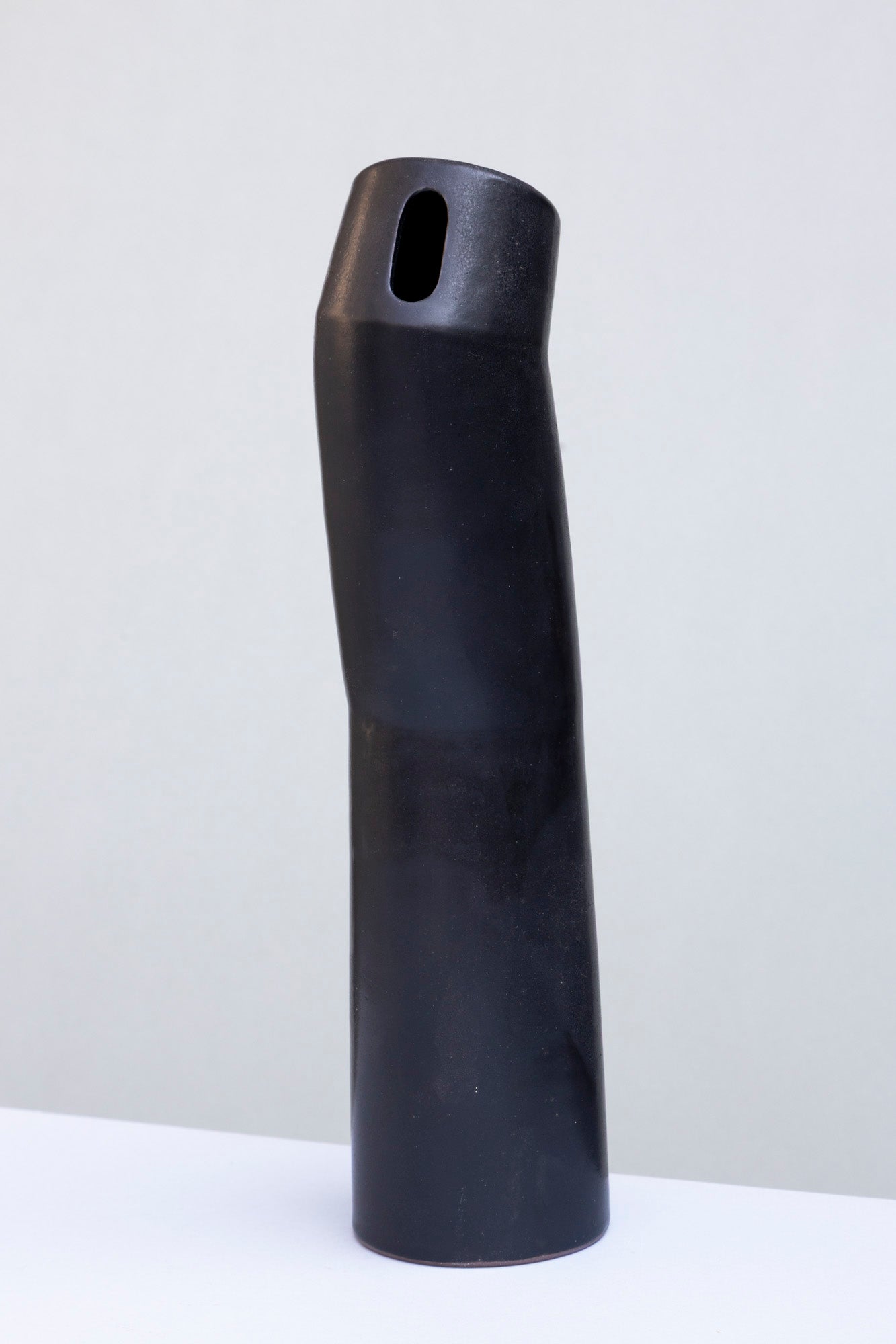 Matte Black Angled Vase #01