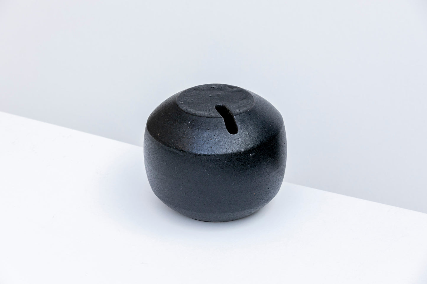 Rounded Matte Black Vase #02