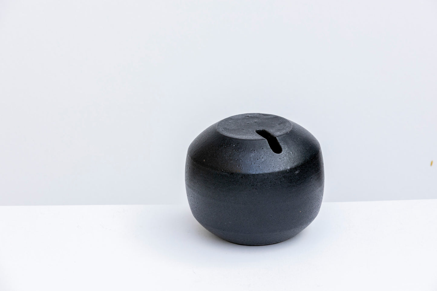 Rounded Matte Black Vase #02