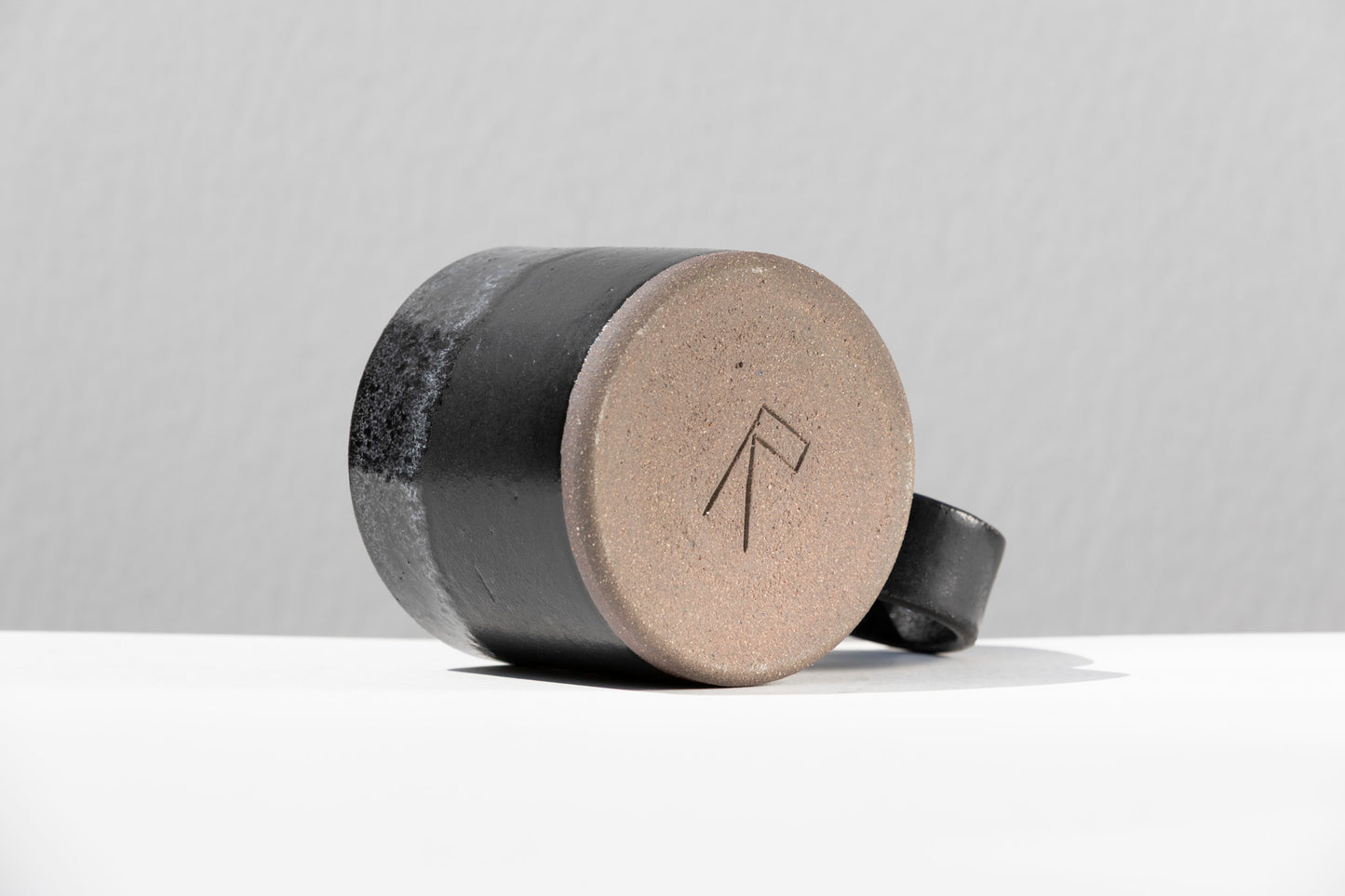 Set of Matte Black Stoneware Mugs