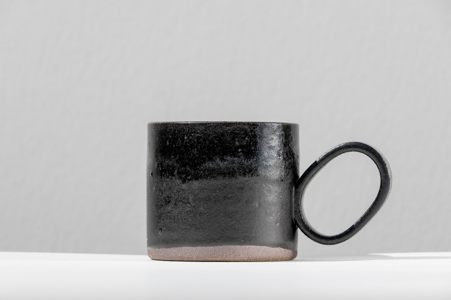 Set of Matte Black Stoneware Mugs