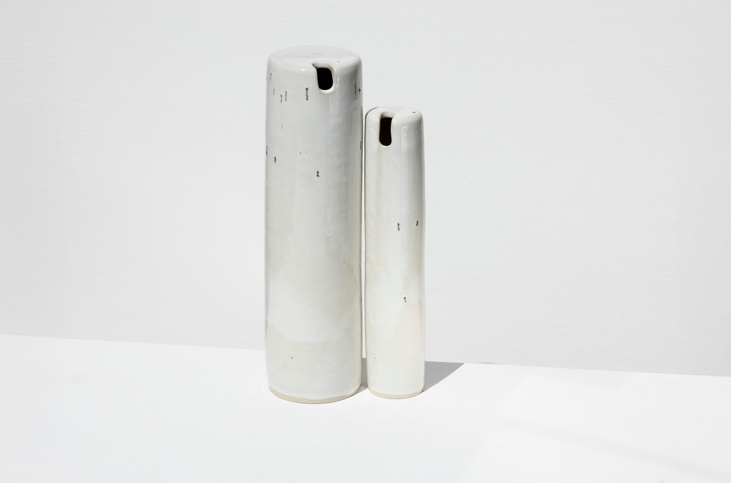 Pair of Tall White Vases #02