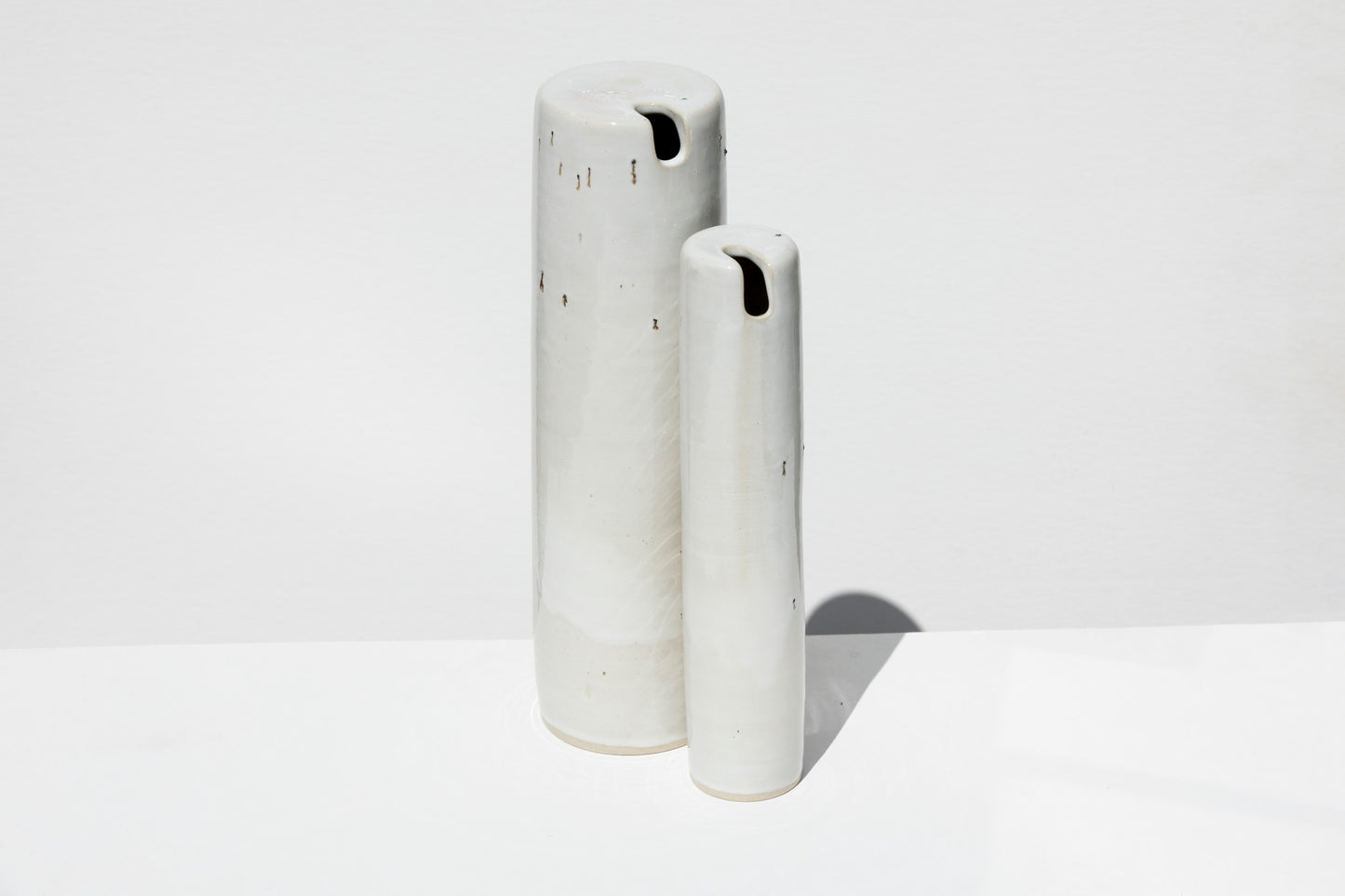 Pair of Tall White Vases #02