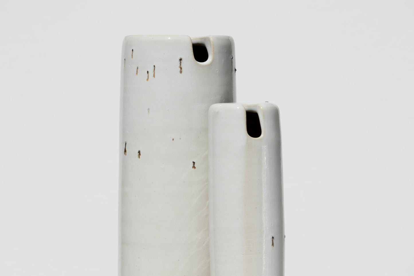 Pair of Tall White Vases #02