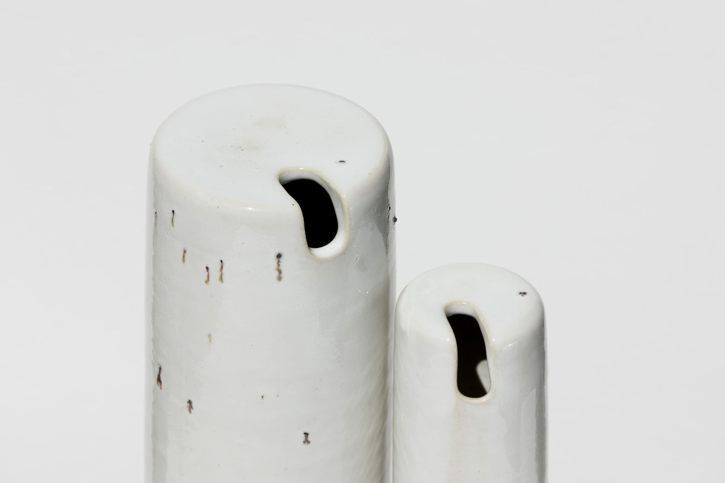 Pair of Tall White Vases #02