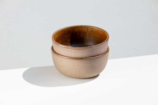 Set of 2 Sandstone Brown Bowls